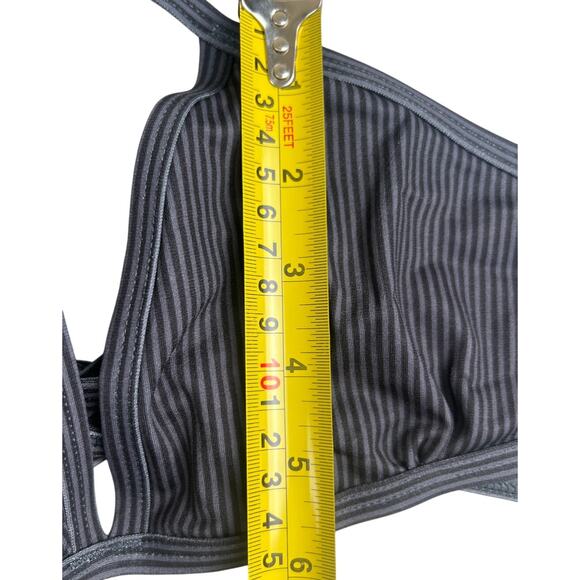 Jolyn Triangle Bikini Top Gray Stripped XL - Picture 4 of 5